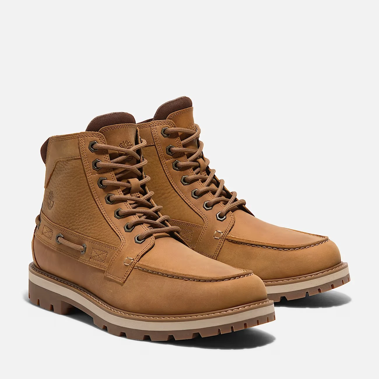 Timberland Men’s Classic Beige Leather Lace-Up Boots – Fall/Winter Essential
