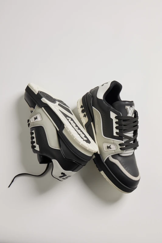 Louis Vuitton Black & Grey Premium Fashion Sneakers