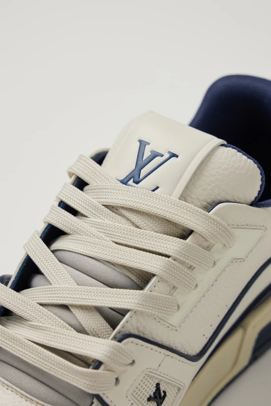 Louis Vuitton White & Navy Blue Luxury Casual Sneakers