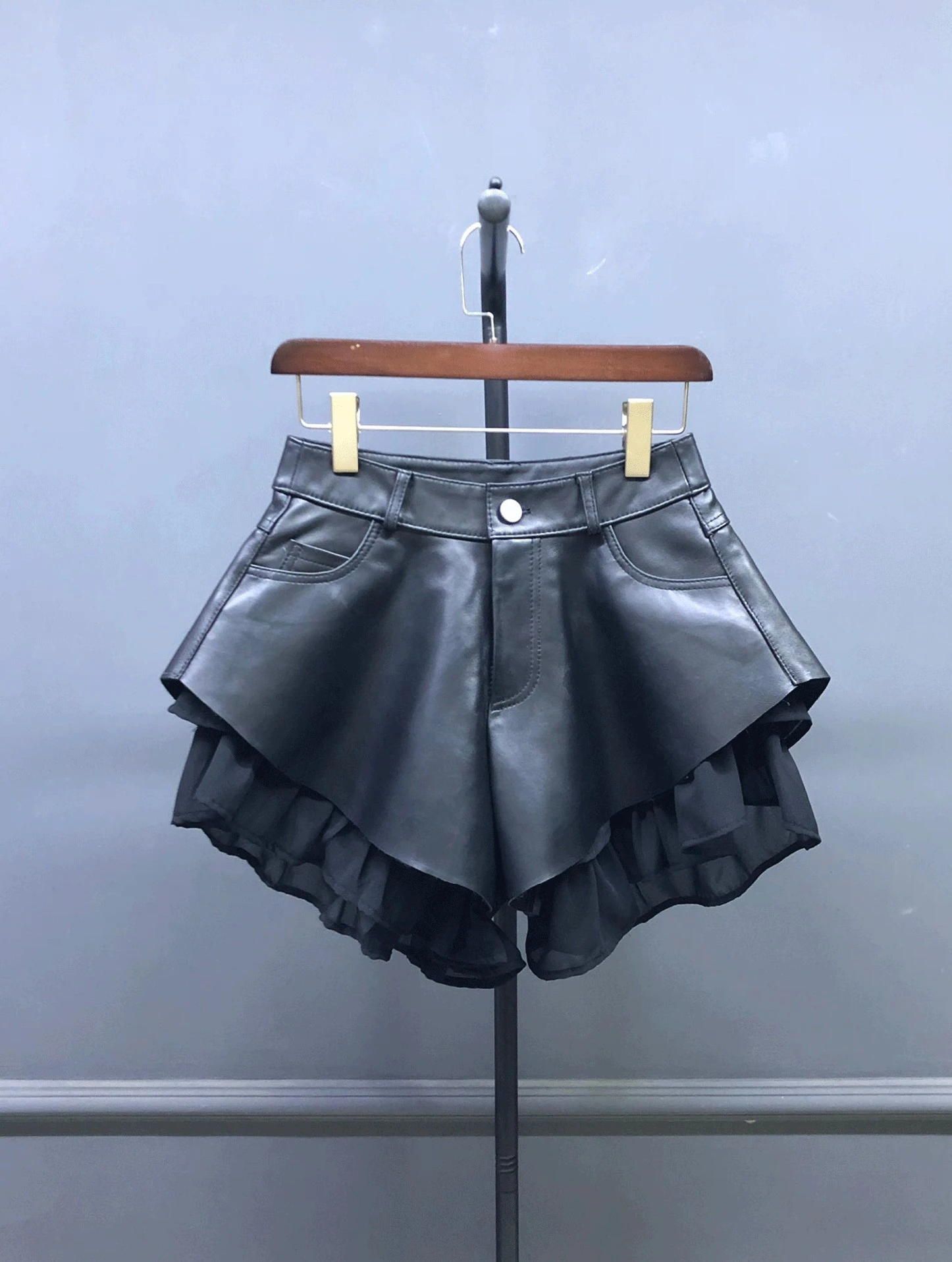 Women's Genuine Leather Shorts - High-Waisted, Slim Fit, Designer Style
