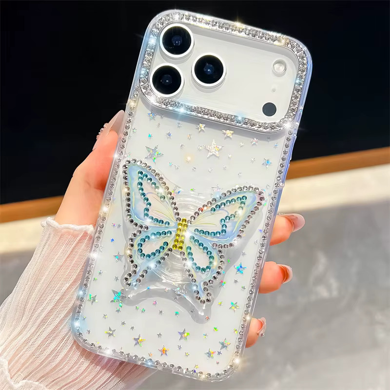 iPhone 16 Pro Max Butterfly POP Socket Case - Starlight