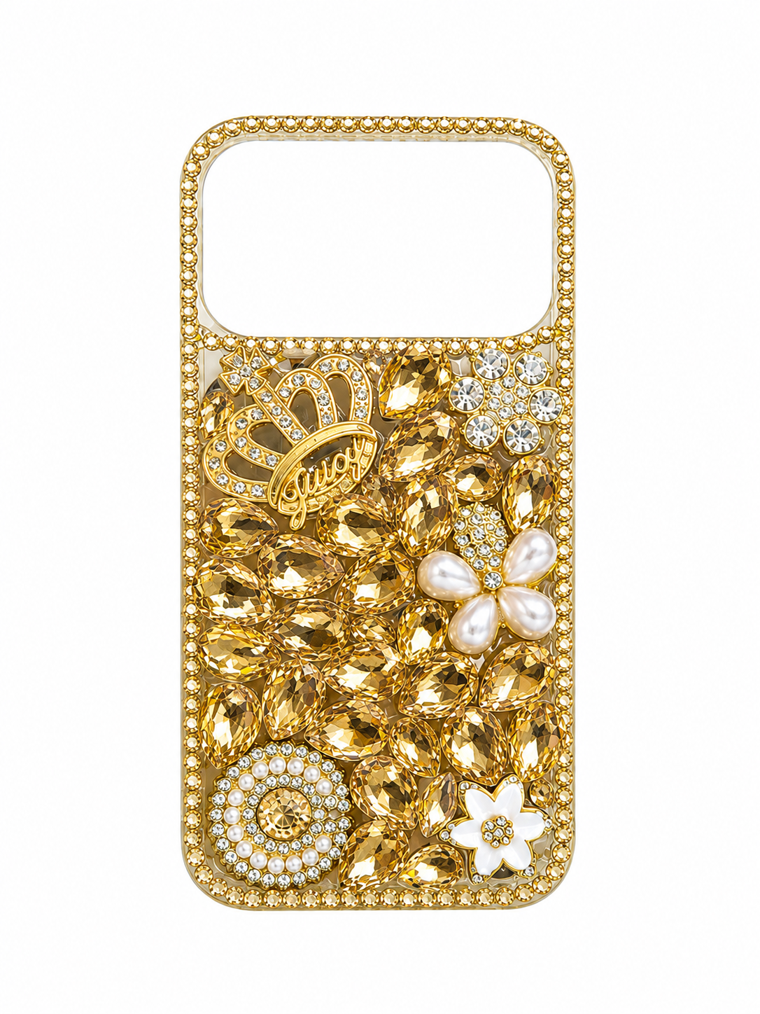 Samsung Z Flip 7 Crown Pearl Diamond Case - Gold