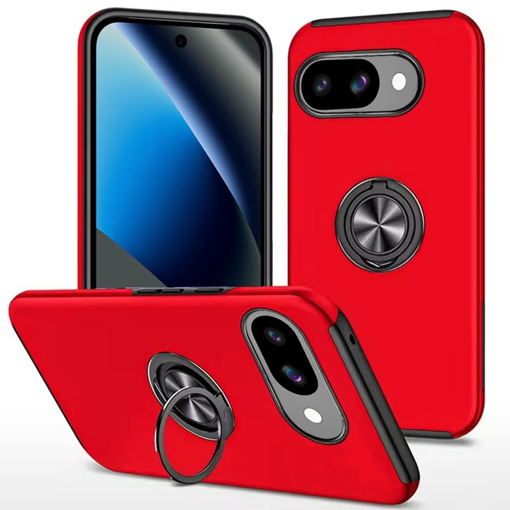 Google Pixel 10a CHIEF Oil Painted Magnetic Ring Stand Hybrid Case Cover - Red
