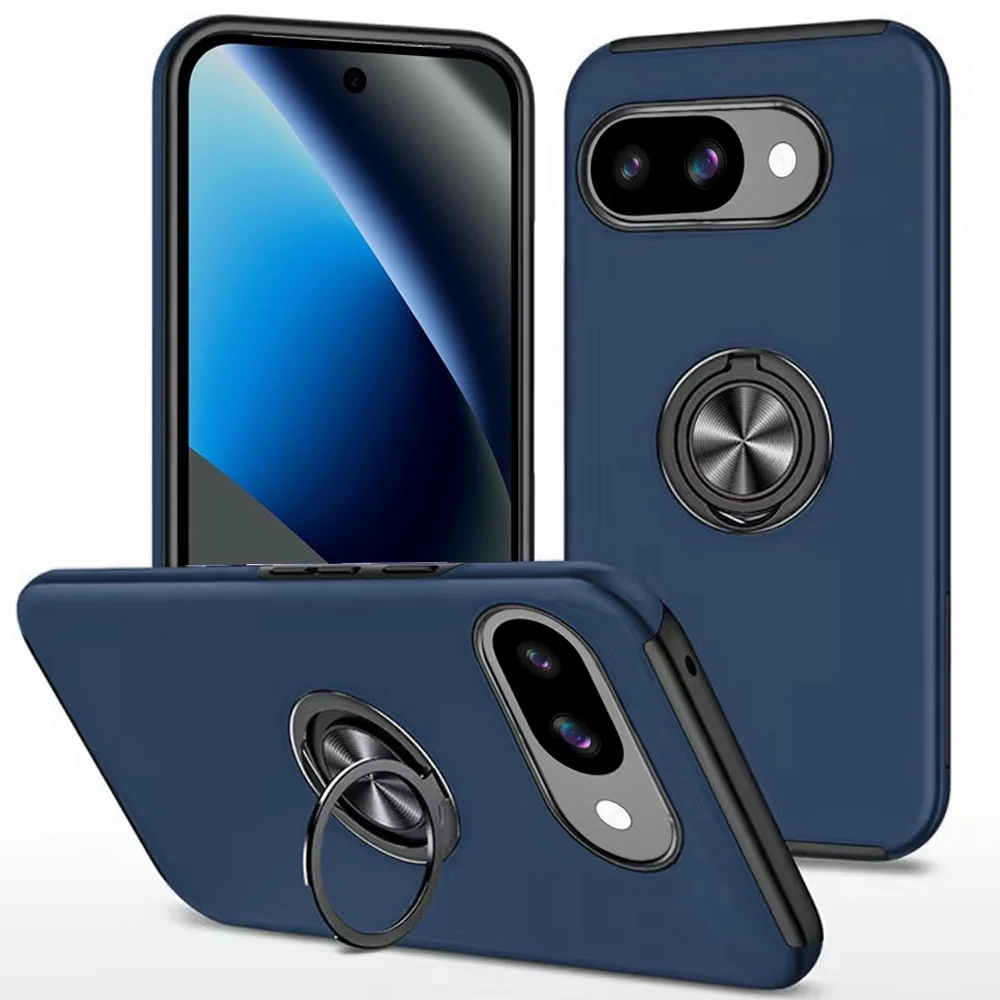 Google Pixel 11 / 11 Pro CHIEF Oil Painted Magnetic Ring Stand Hybrid Case Cover - Dark Blue