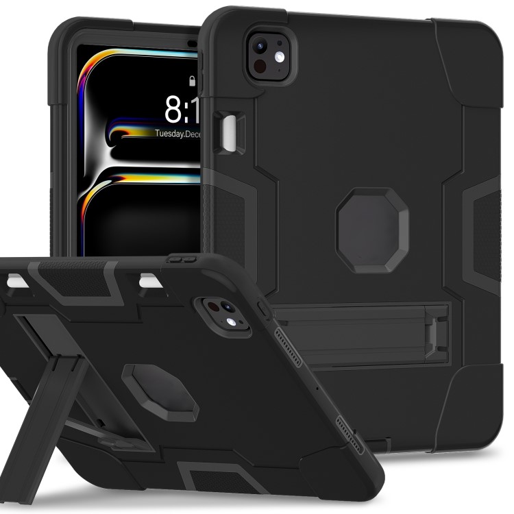 iPad 10.2" 7/8/9 Contrast Kickstand Tablet Case - Black+Black