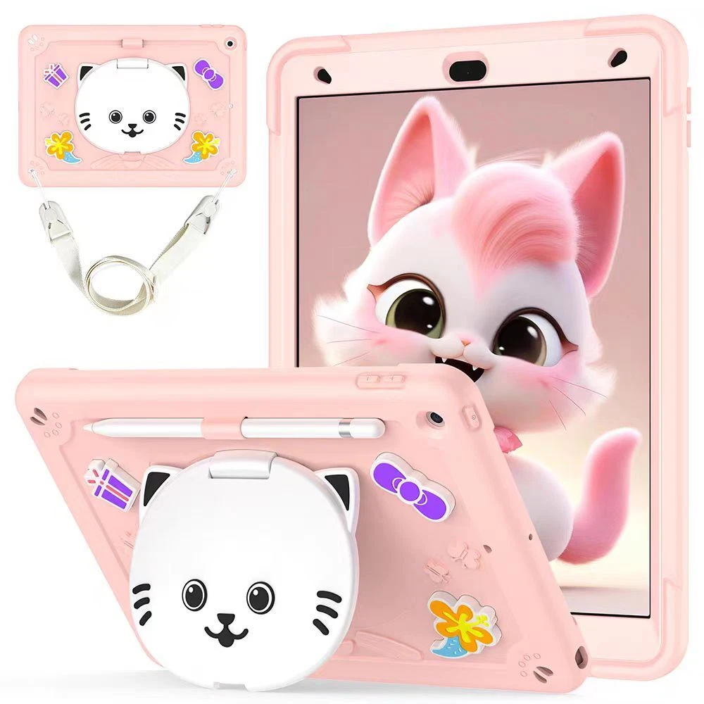iPad 10.2" 7/8/9 Kitty Tablet Case - Rose pink
