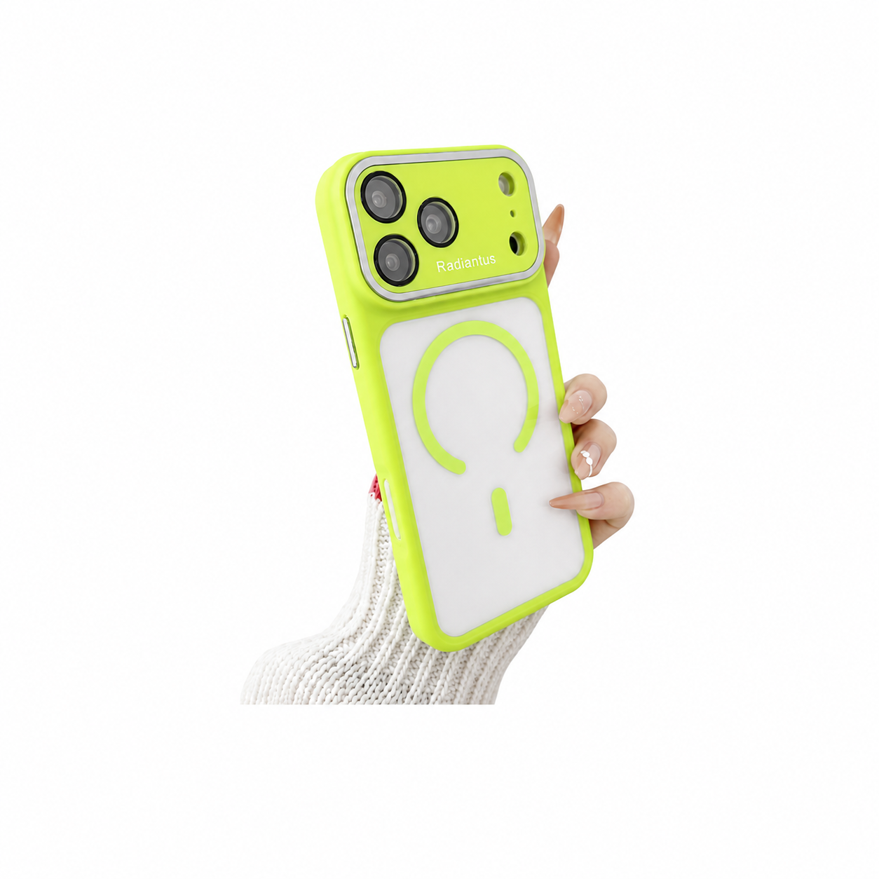 iPhone 14 Plus /15 Plus (Green) Radiantus SHEERFORCE Magnetic Transparent Case