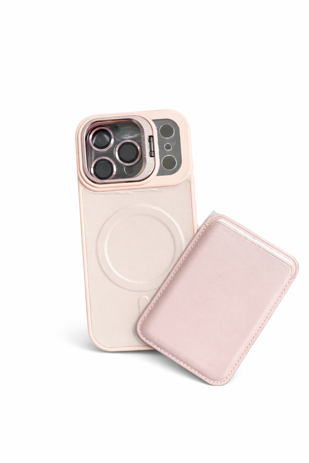 iPhone 16 Pro (Pink) Leather MagSafe Card Pocket Case