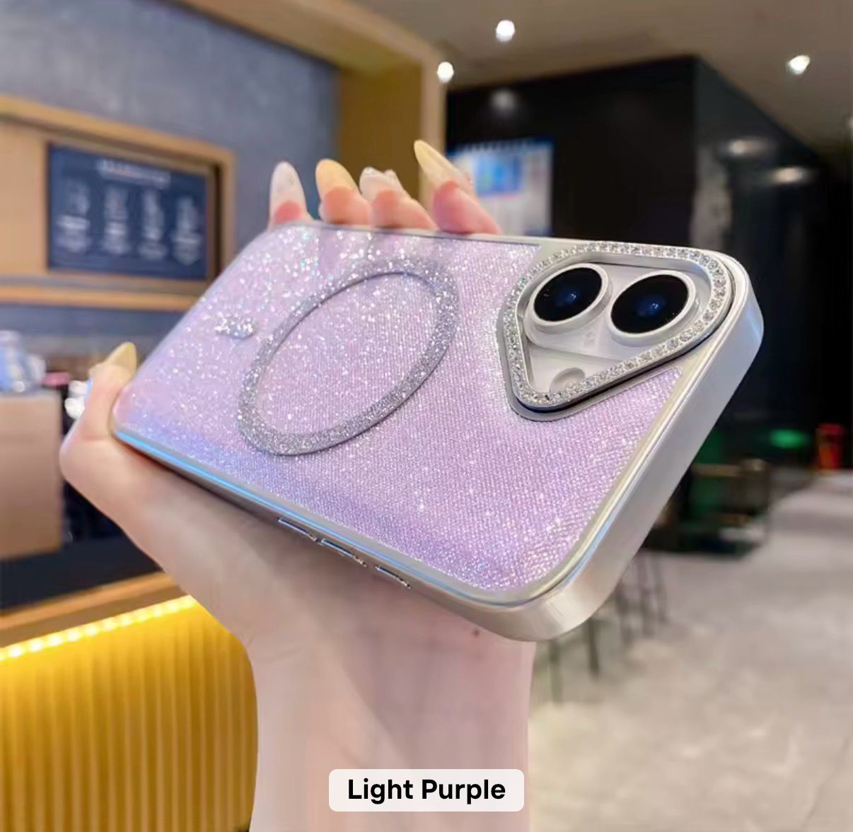 iPhone 13 Pro Max (Purple) Shining Diamond Magsafe Case