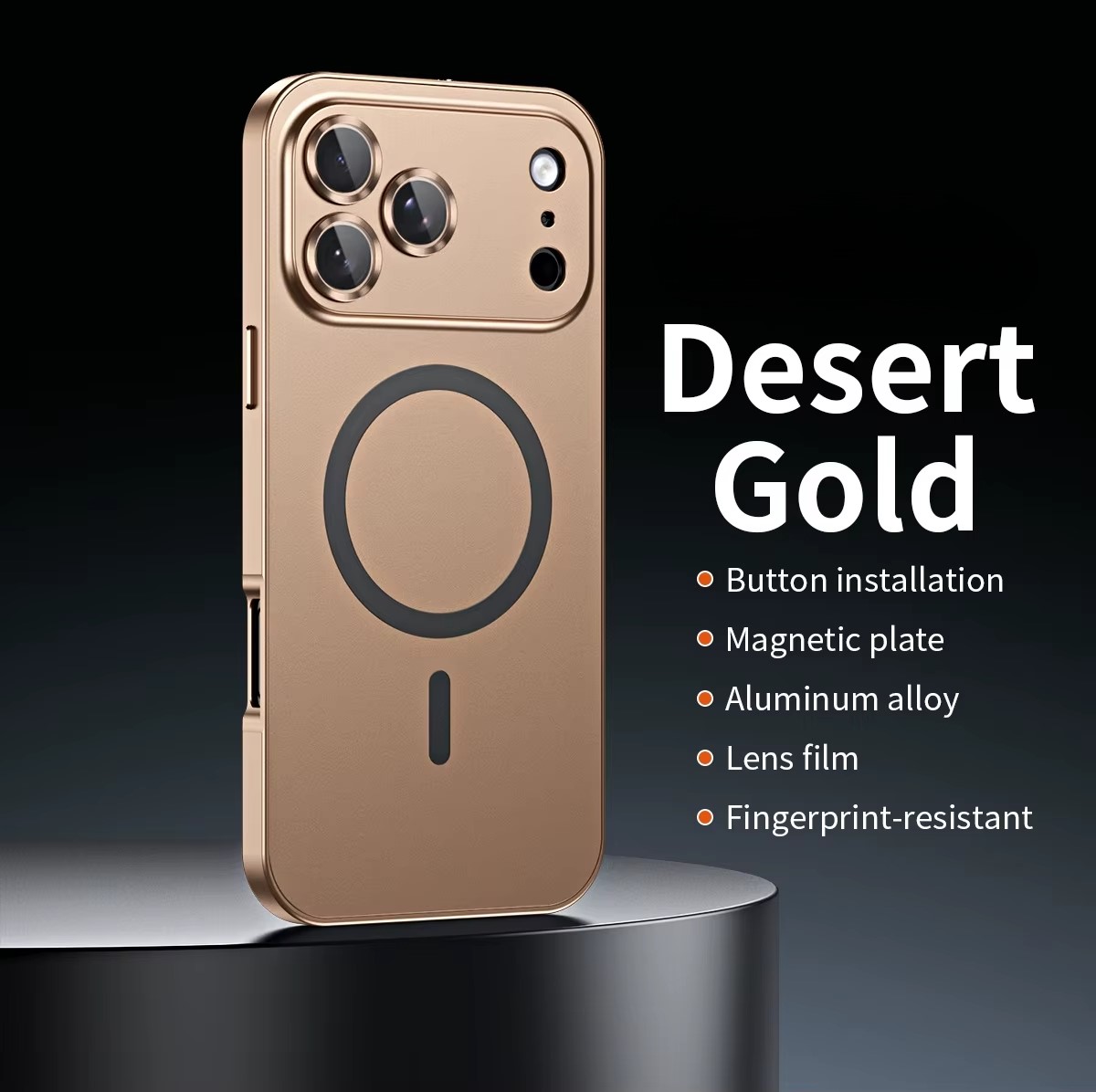 iPhone 16 Pro Snap-on Metal Frame Case - Gold
