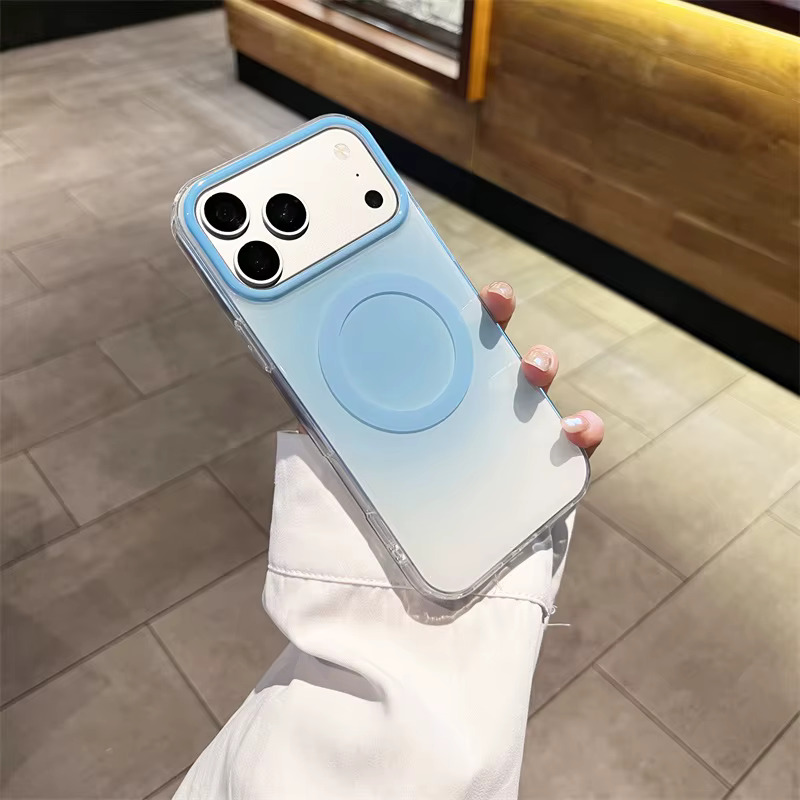 iPhone 16 Plus Gradient Flat Magnetic Case - Blue