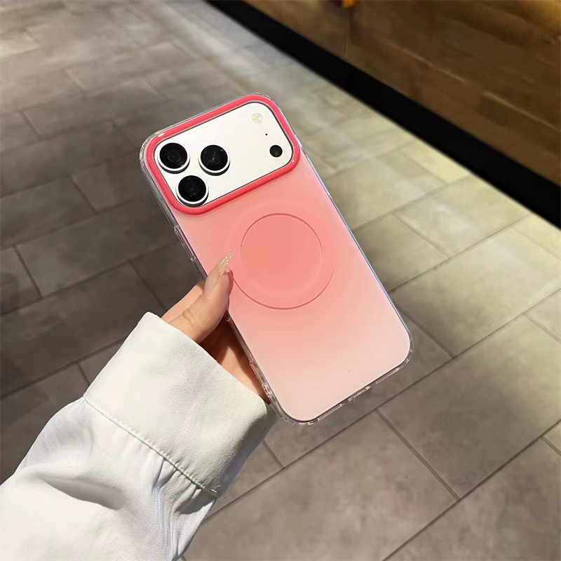 iPhone 12/12 Pro Gradient Flat Magnetic Case - Pink