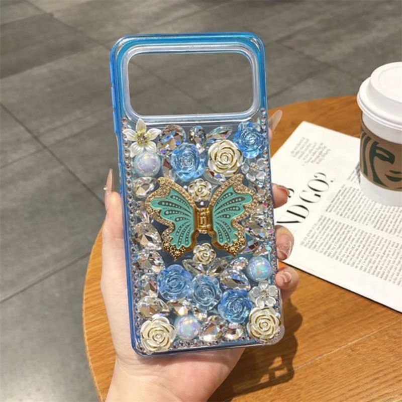 Samsung S26 Ultra Colorful Diamond Butterfly Case | Blue