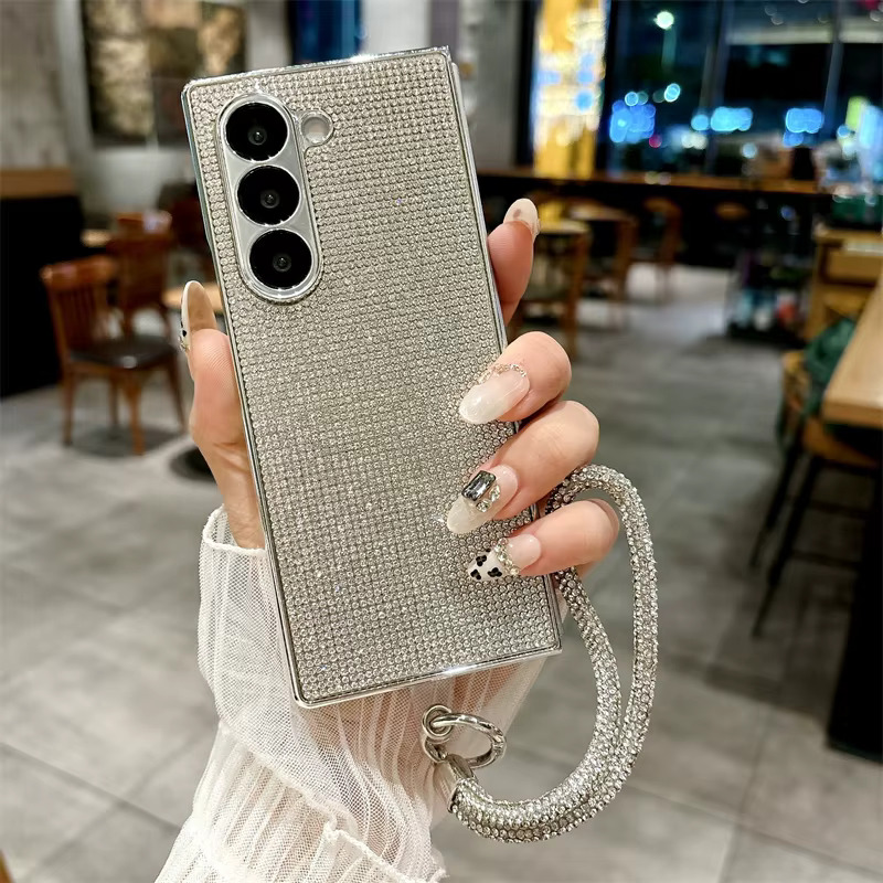Samsung Z Flip 6 Electroformed Crystal Diamond Case - Silver