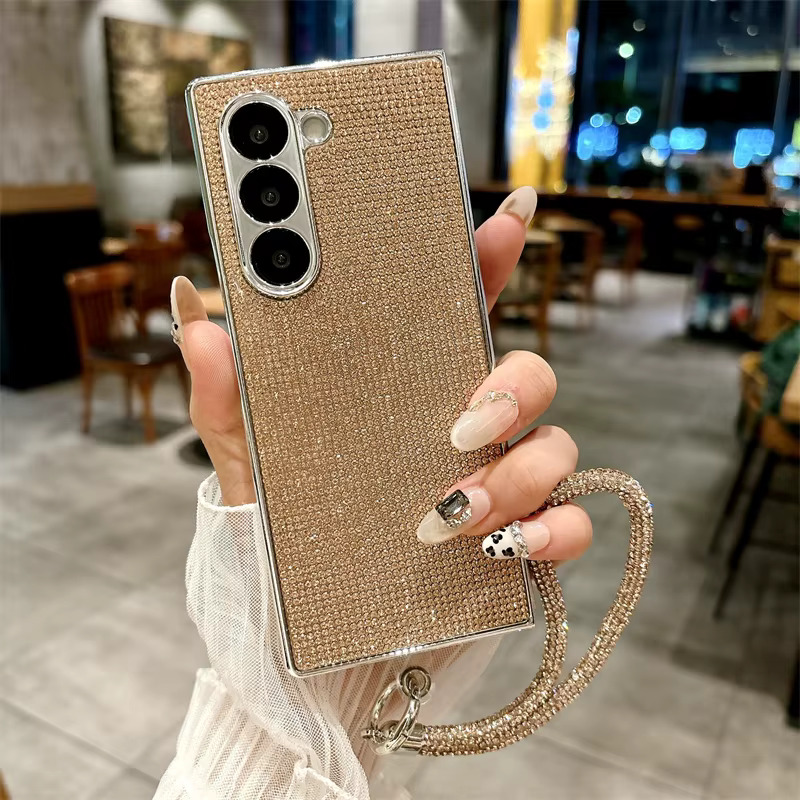 Samsung Z Flip 7 Electroformed Crystal Diamond Case - Champagne