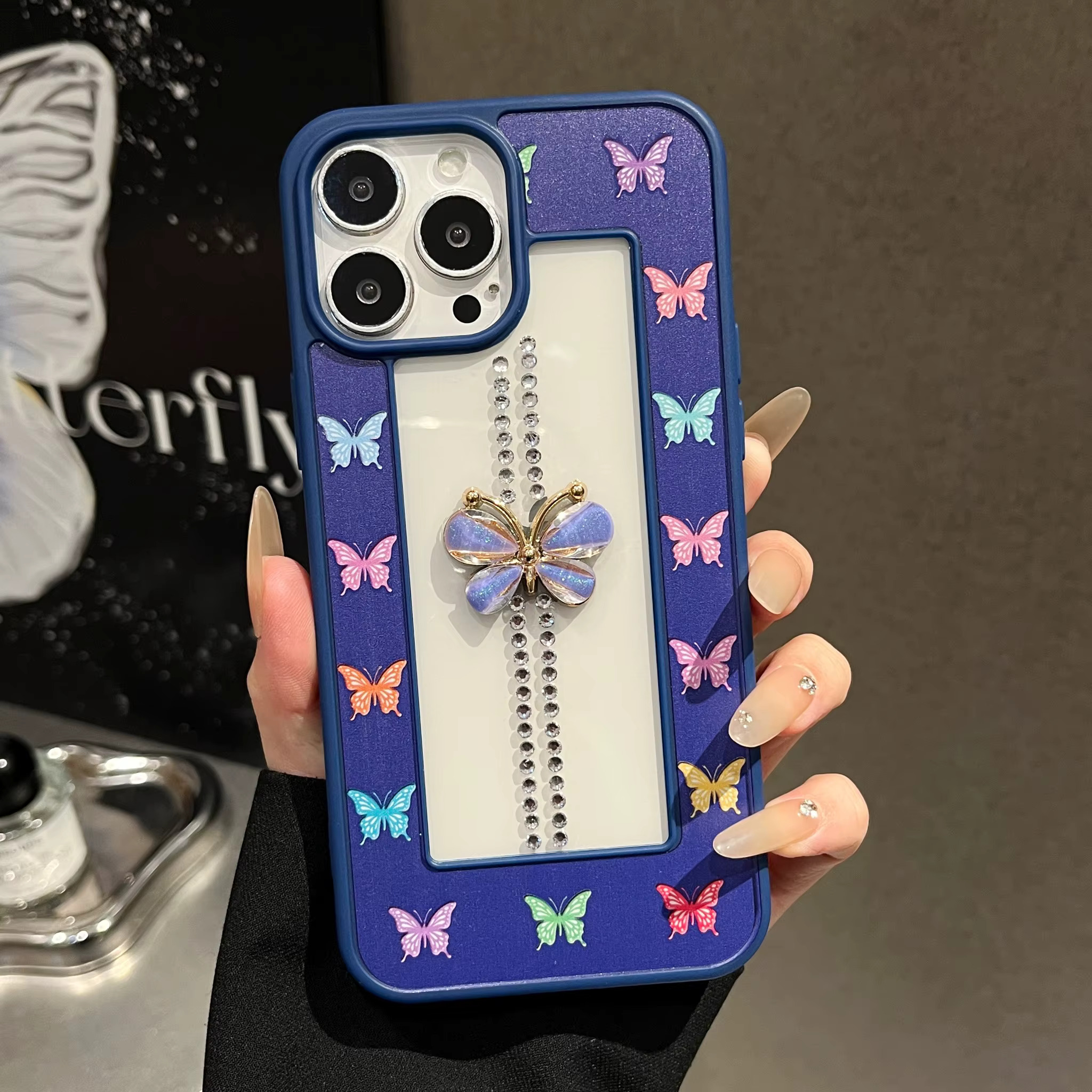 Samsung S25 Ultra Butterfly Frame Case - Blue