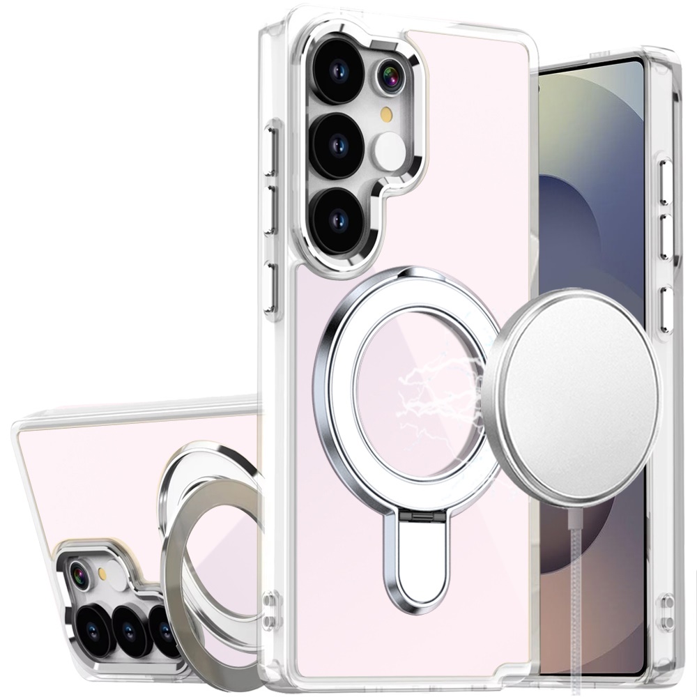 iPhone 16e/17e Shiny Chrome Magnetic Case With Kickstand | Silver