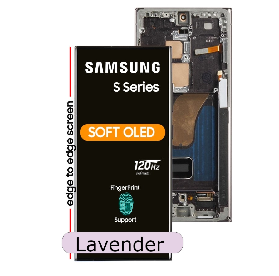 SAMSUNG S23 ULTRA LCD SOFT OLED WITH FRAME LAVENDER 120HZ (WITH FINGERPRINT)