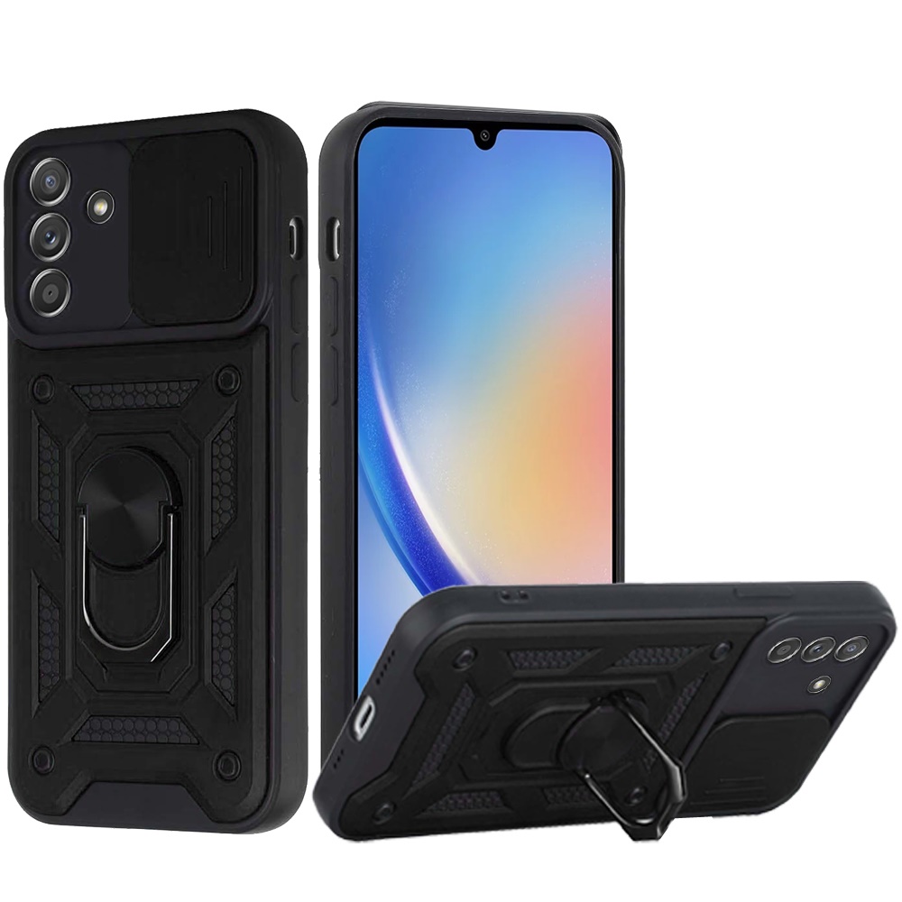 Samsung A54 5G Shunjia Magnetic Ring Sliding Window Case | Black