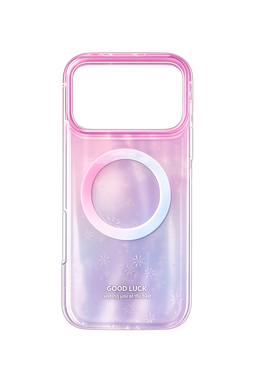 iPhone 13/14/15 Shiny Good Luck IMD Case - Pink+Purple