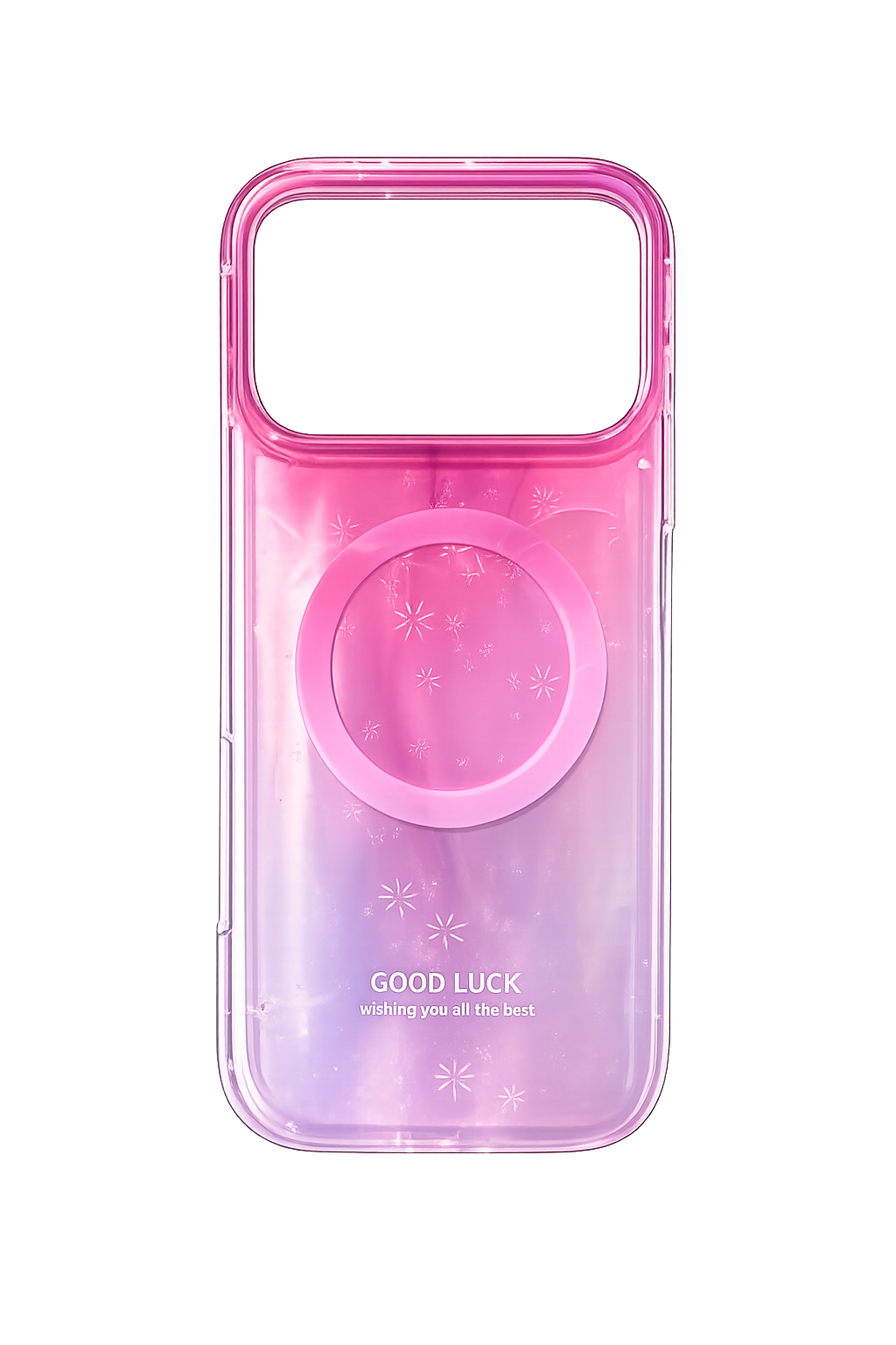 iPhone 17 Pro Max/18 Pro Max Shiny Good Luck IMD Case - Rose pink