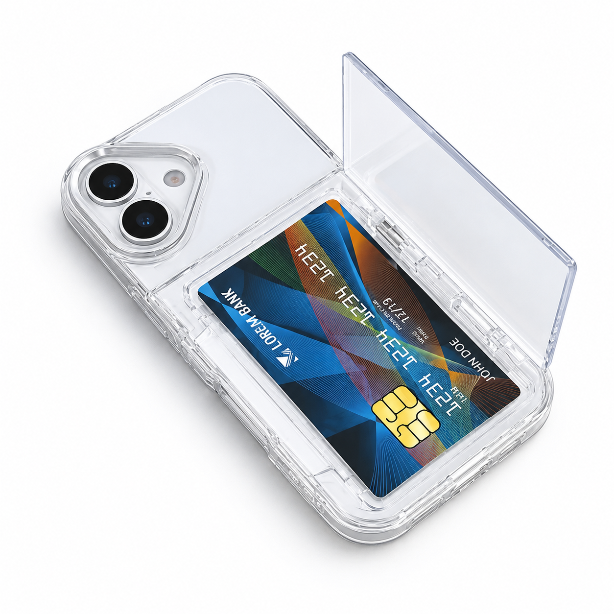 iPhone 13/14/15 Hard Transparent Case With Card Slot
