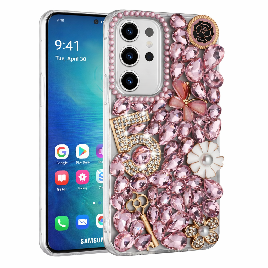 Motorola G Stylus 2025 (Pink) 5 Crystal Diamond Case