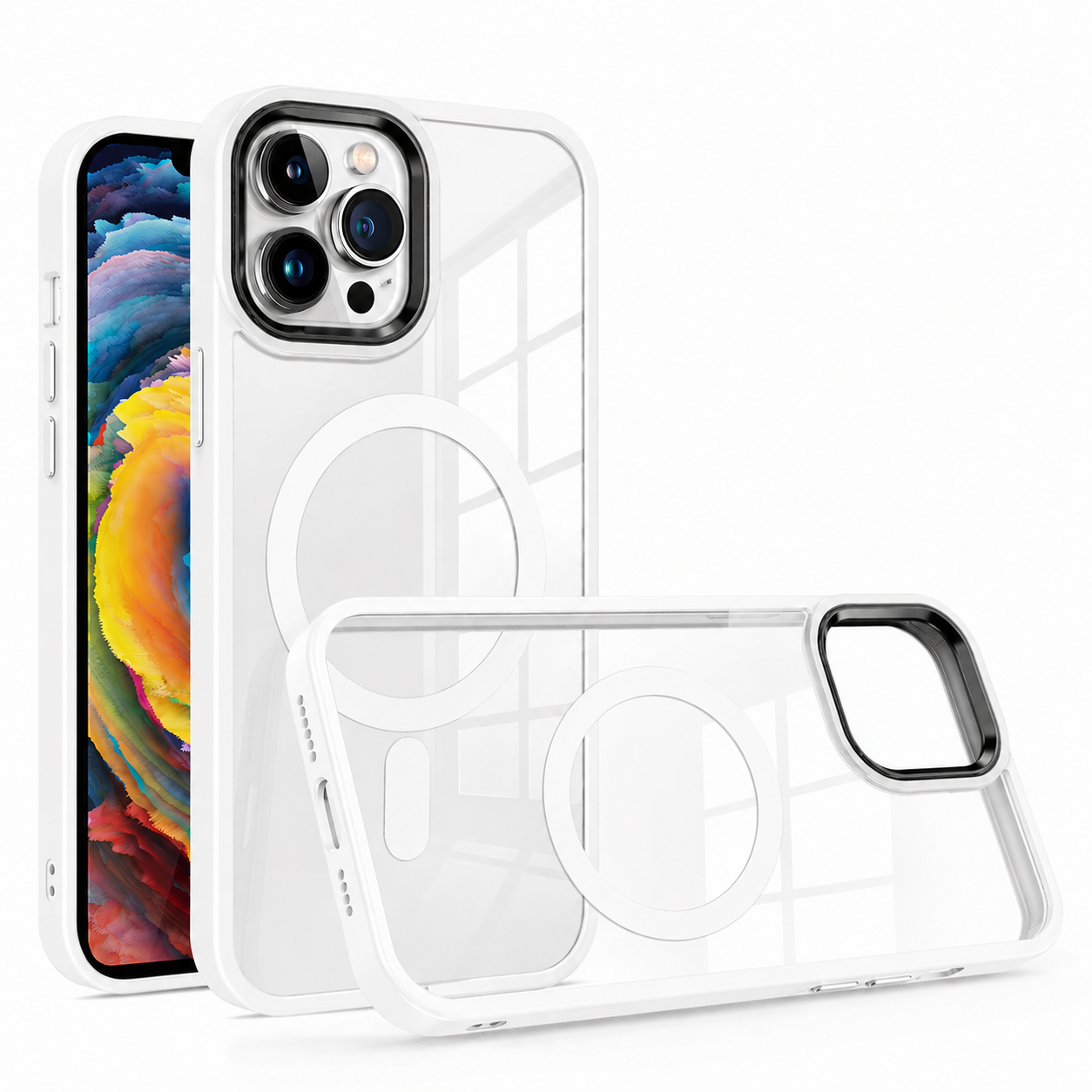 Samsung S23 Ultra Metal Lens Magnetic Case - White