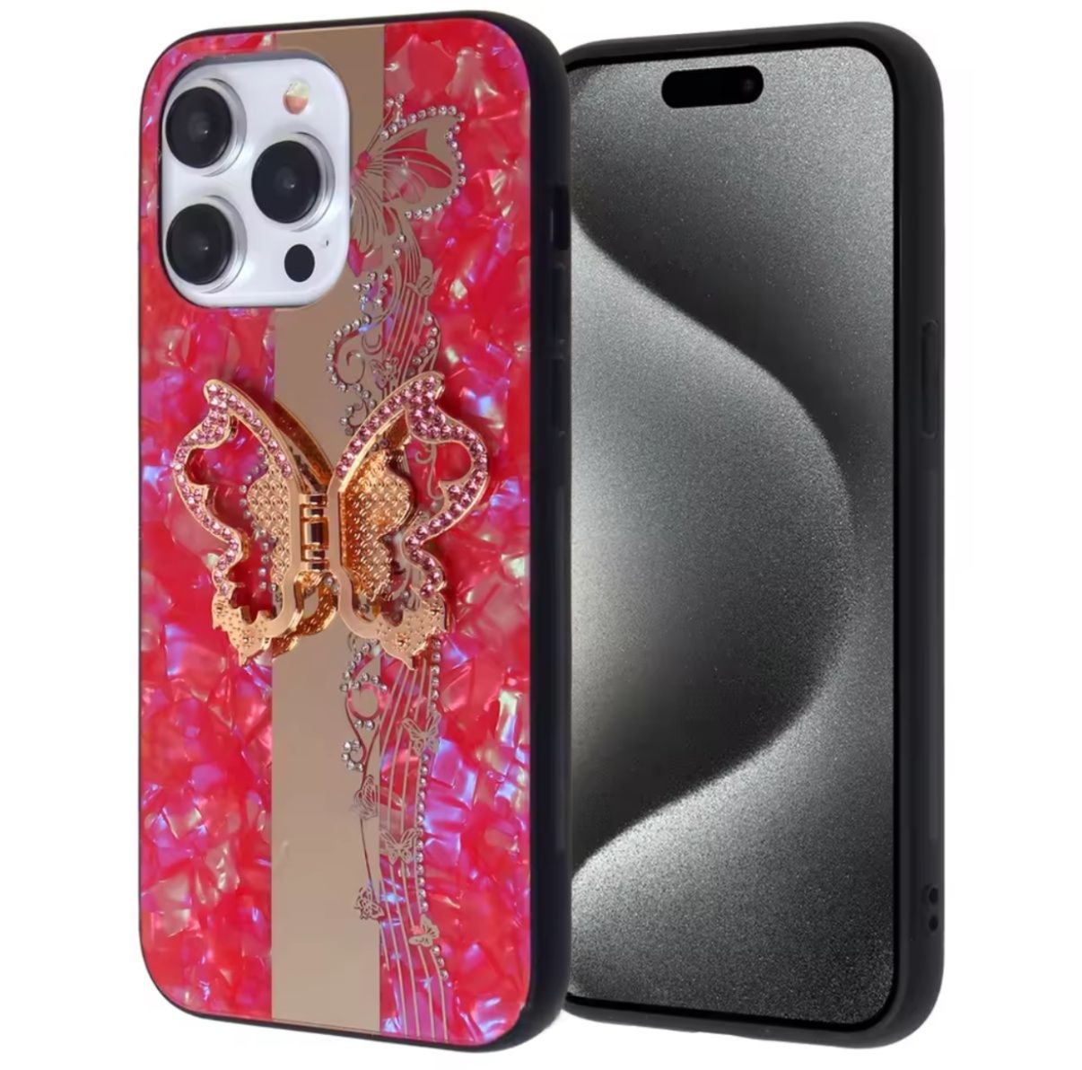 iPhone 16 Plus Butterfly Bracket Shell Case | Red