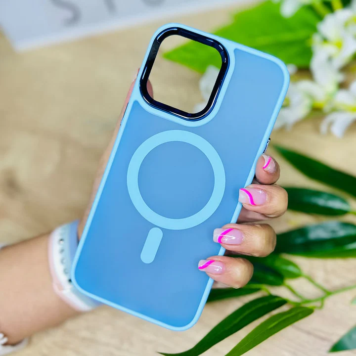 iPhone 14 Plus/15 Plus Goldencis Magnetic Collection Case - Light blue
