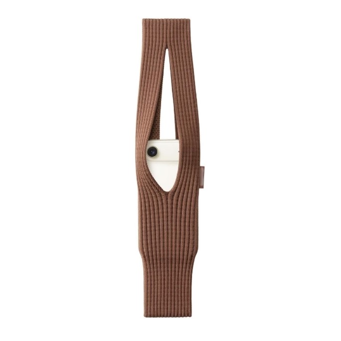 Knitted Sling Bag (40cm) | Brown