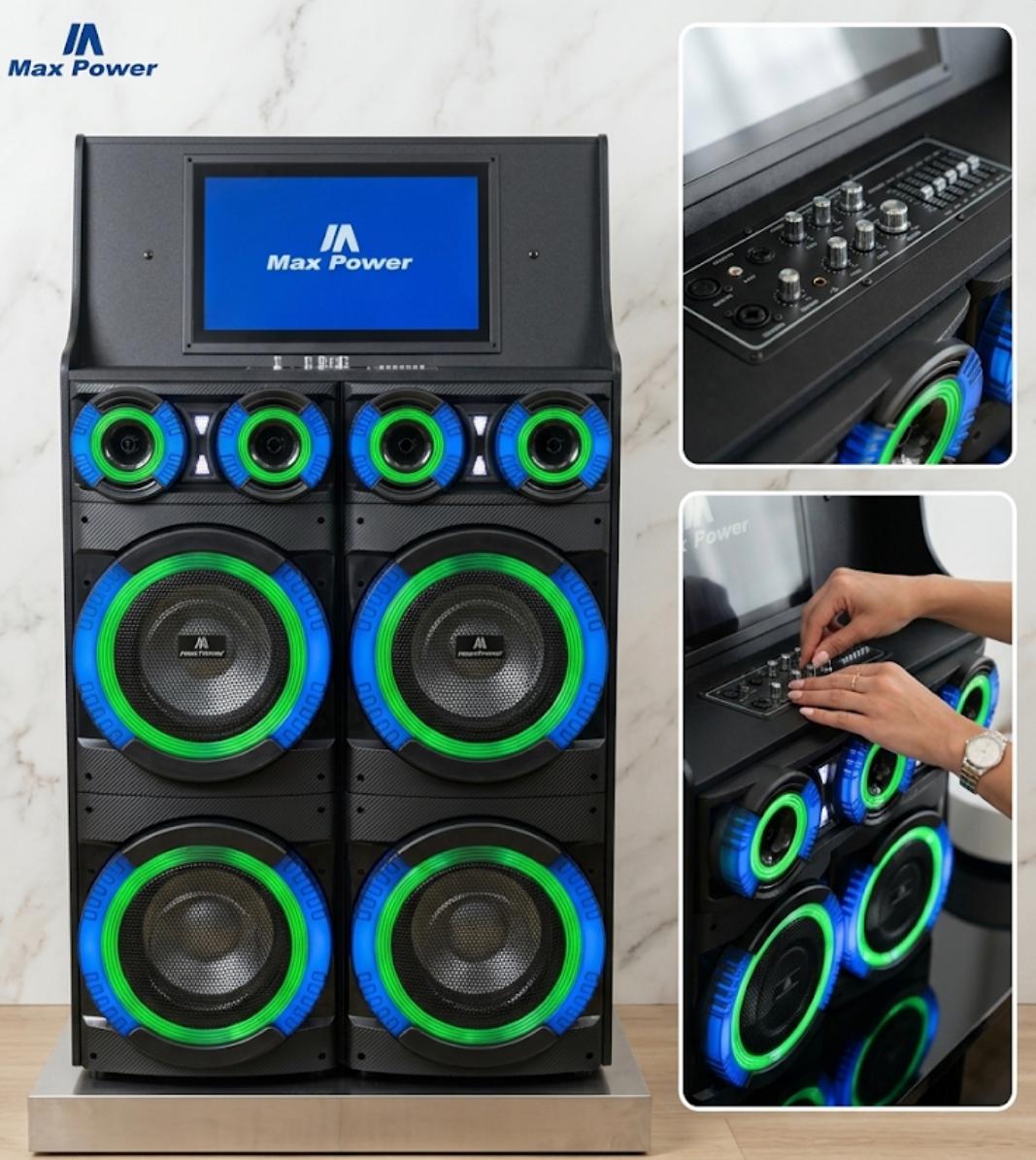 MAX POWER MPD1293TS BLUETOOTH SPEAKER 12x4 Karaoke System with 19 inch LCD Touch Screen