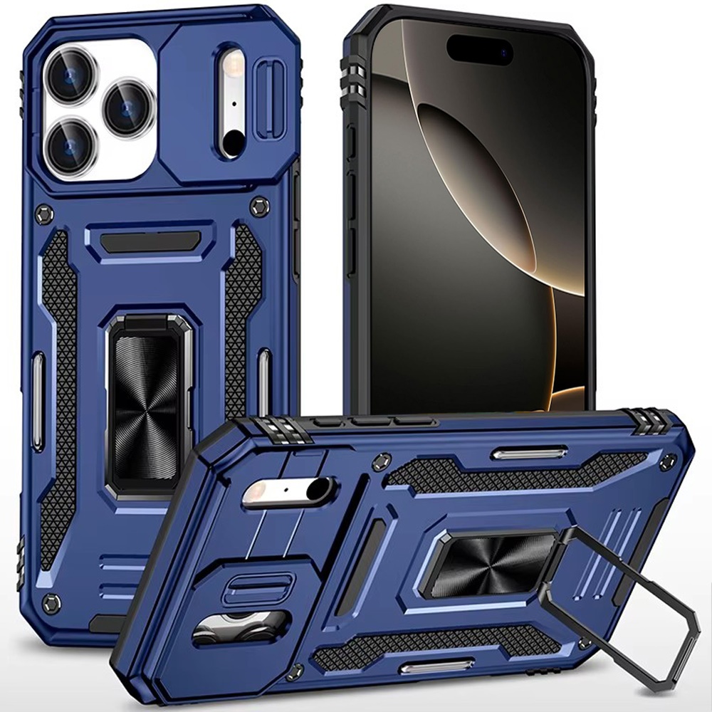 Google Pixel 8 Pro (Navy Blue) Kejiang Case With Camera Cover & Metal Ring