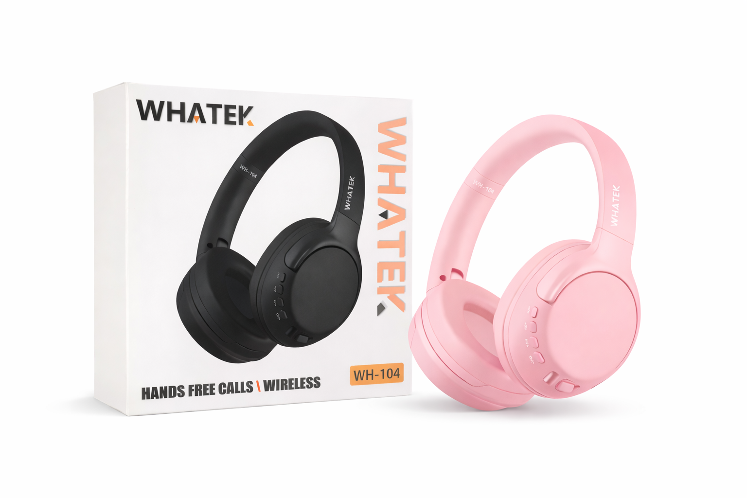 WH-104 Whatek Bluetooth Headphones | Pink