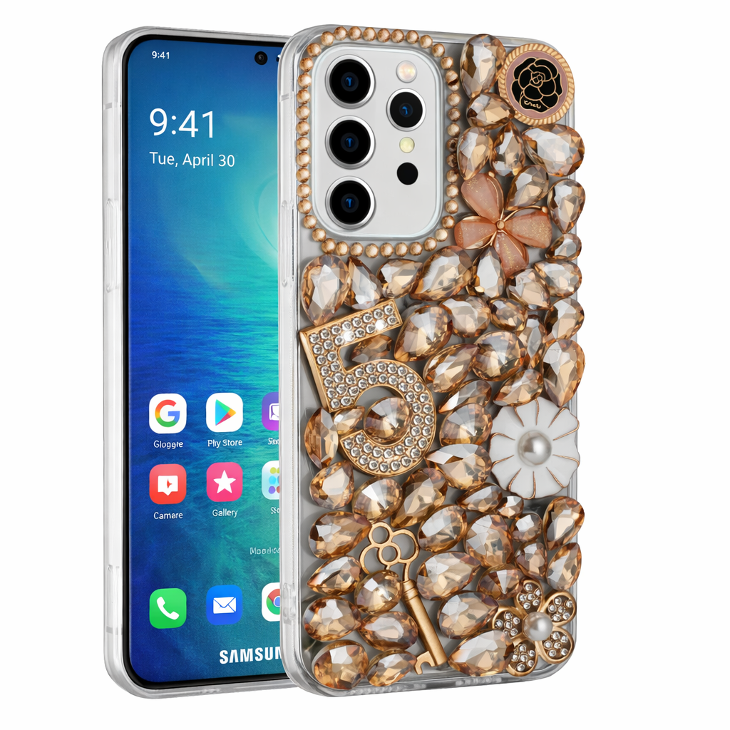 5 CRYSTAL DIAMOND CASE FOR SAMSUNG S26 PLUS | GOLD