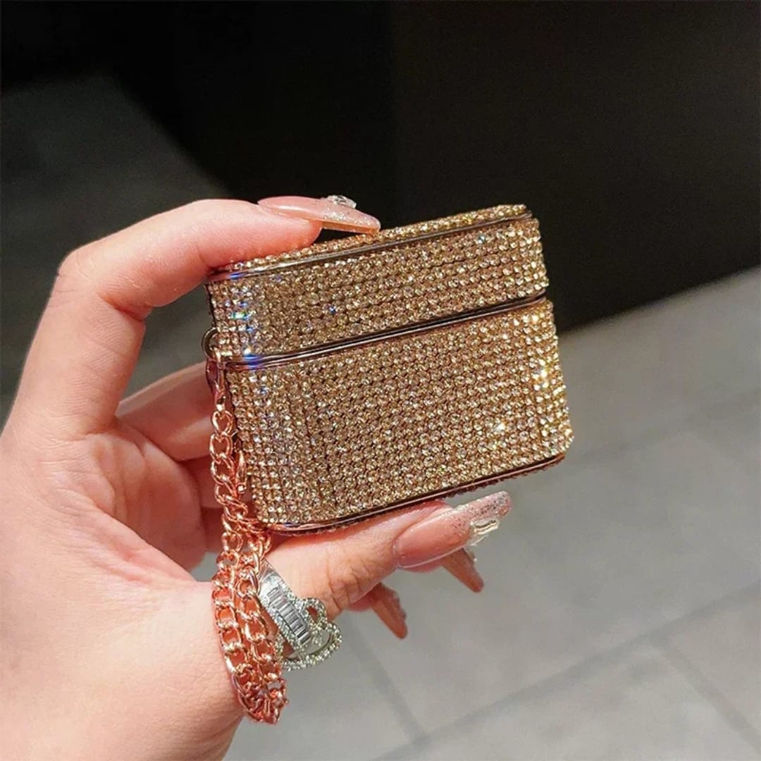 DIAMOND PILLAR CASE FOR AIRPODS PRO 3 | ROSEGOLD (WITH RETAIL PACKING)