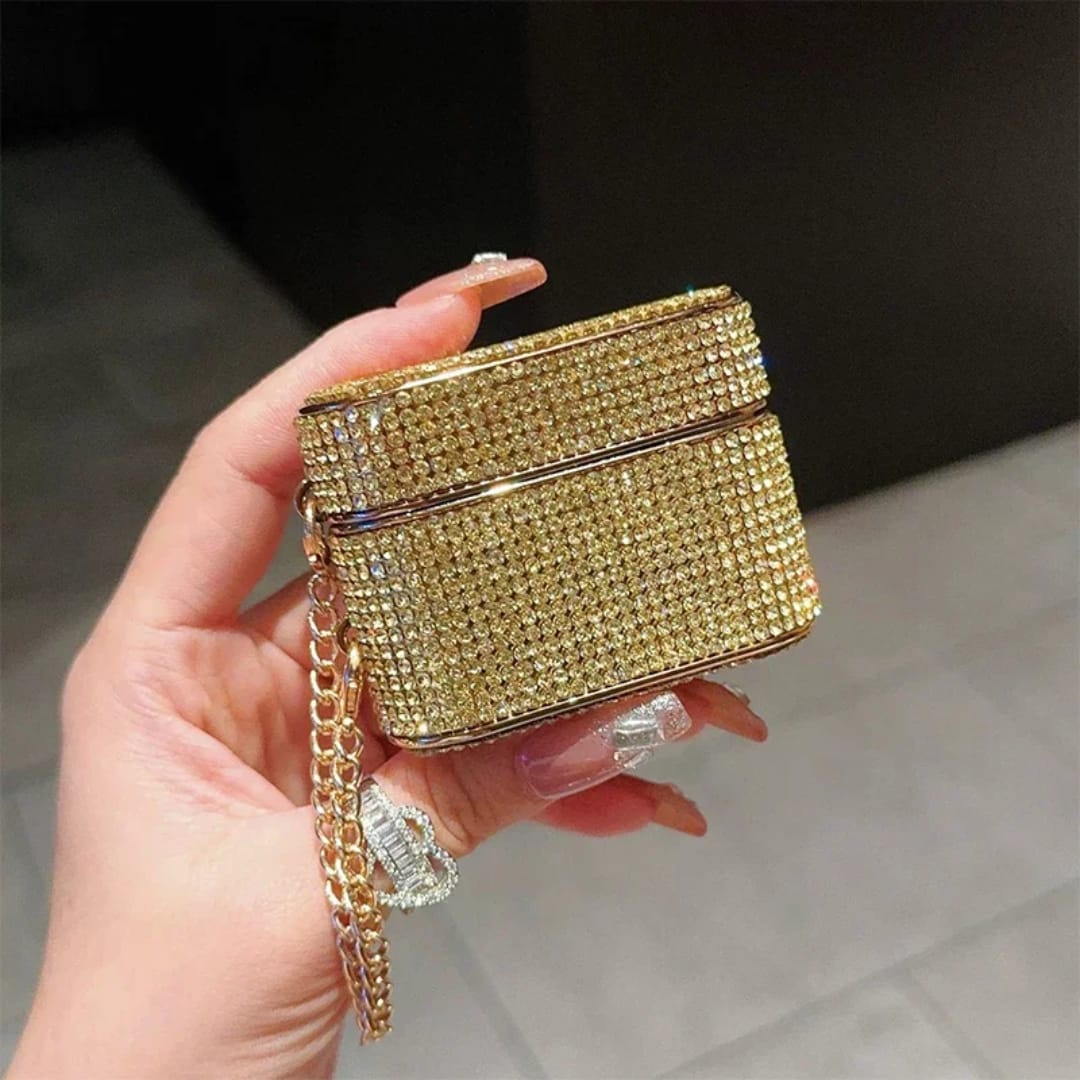 DIAMOND PILLAR CASE FOR AIRPODS 3RD GEN | GOLD (WITH RETAIL PACKING)