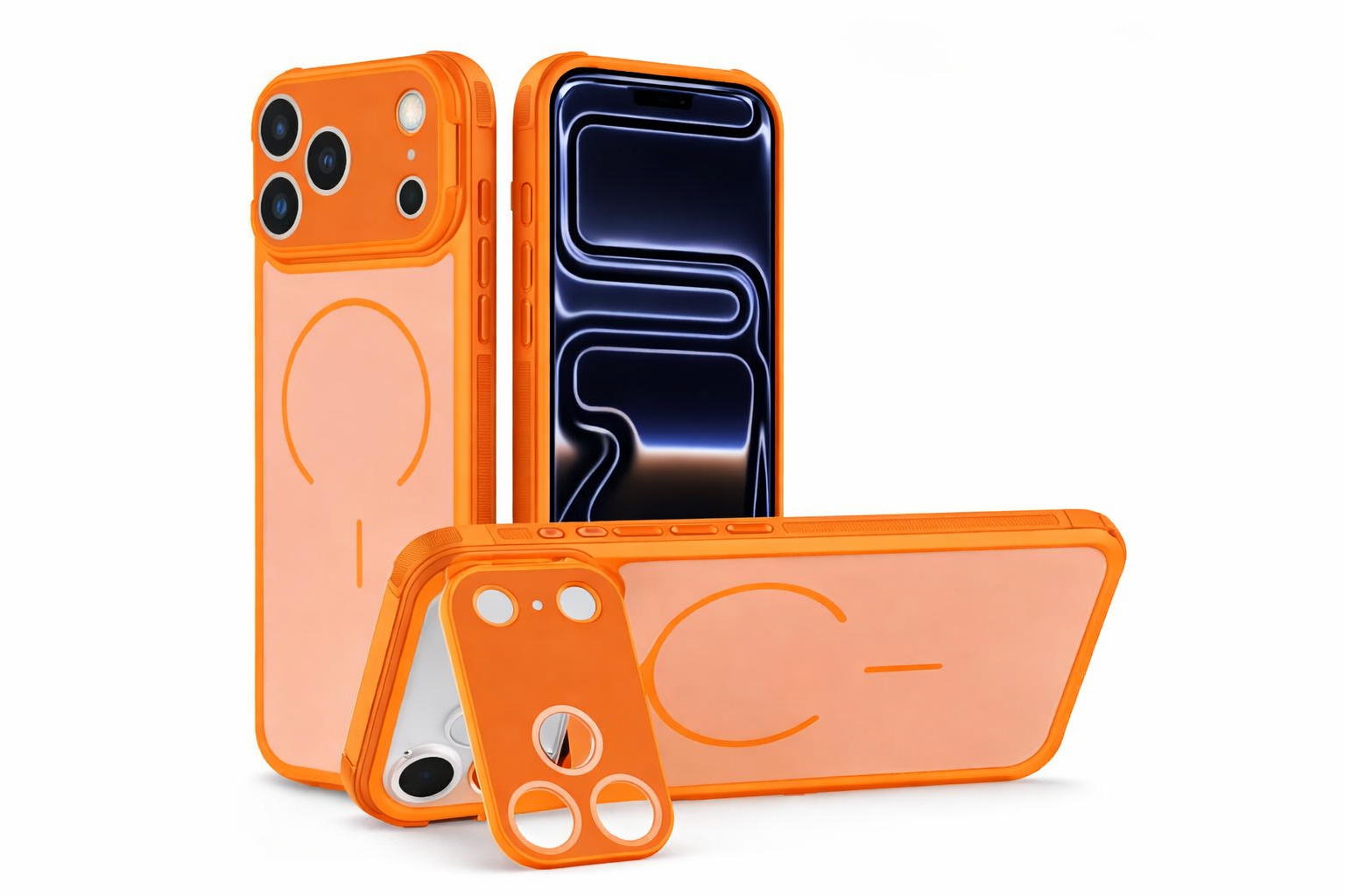 iPhone 17 Pro/18 Pro Matte Magsafe Camera Stand Case | Orange