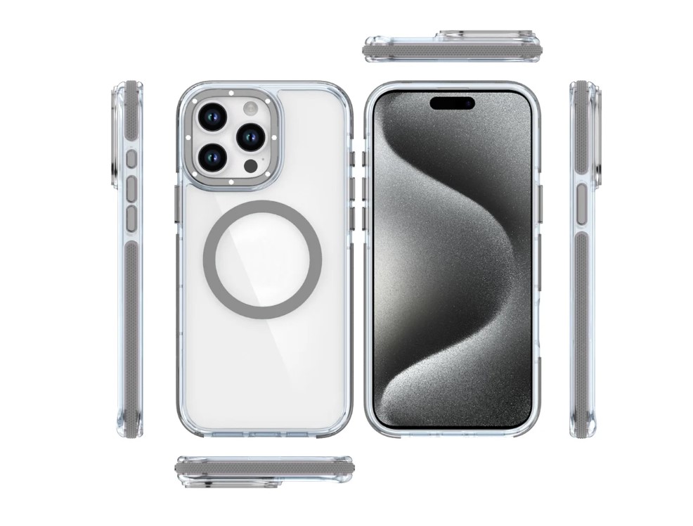 Samsung A16 5G Clear Colored Metal-Bezel Case Gray
