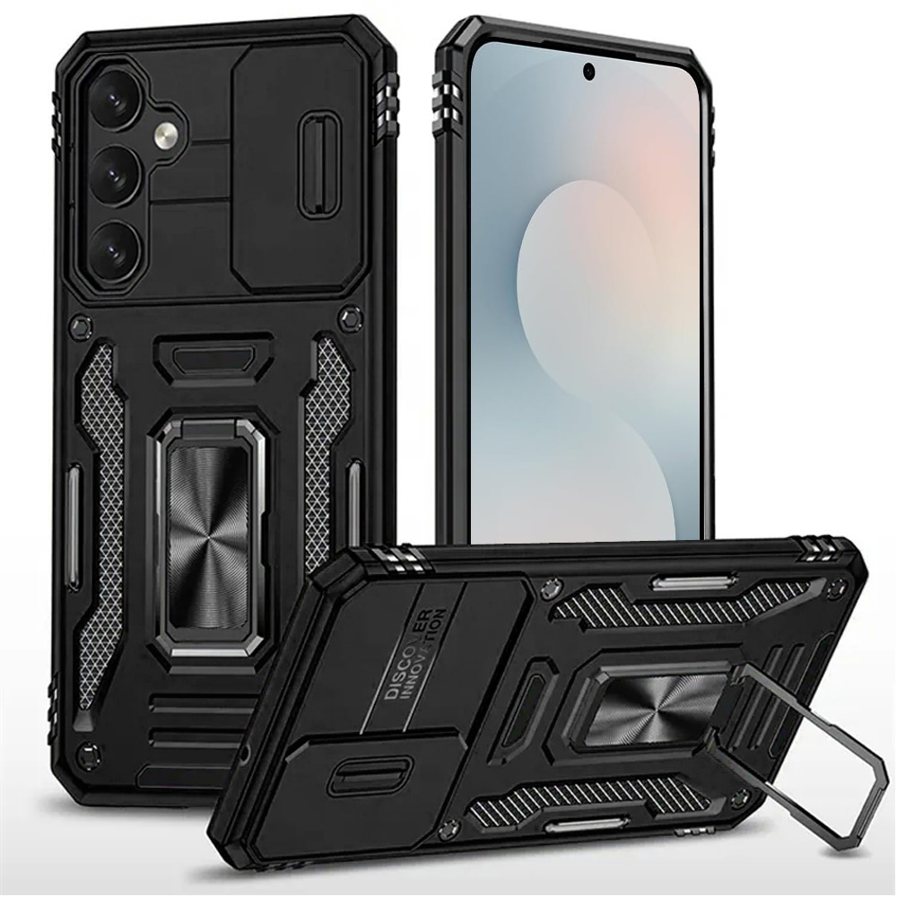 Samsung S26 Ultra Kejiang Case With Camera Cover & Metal Ring Black