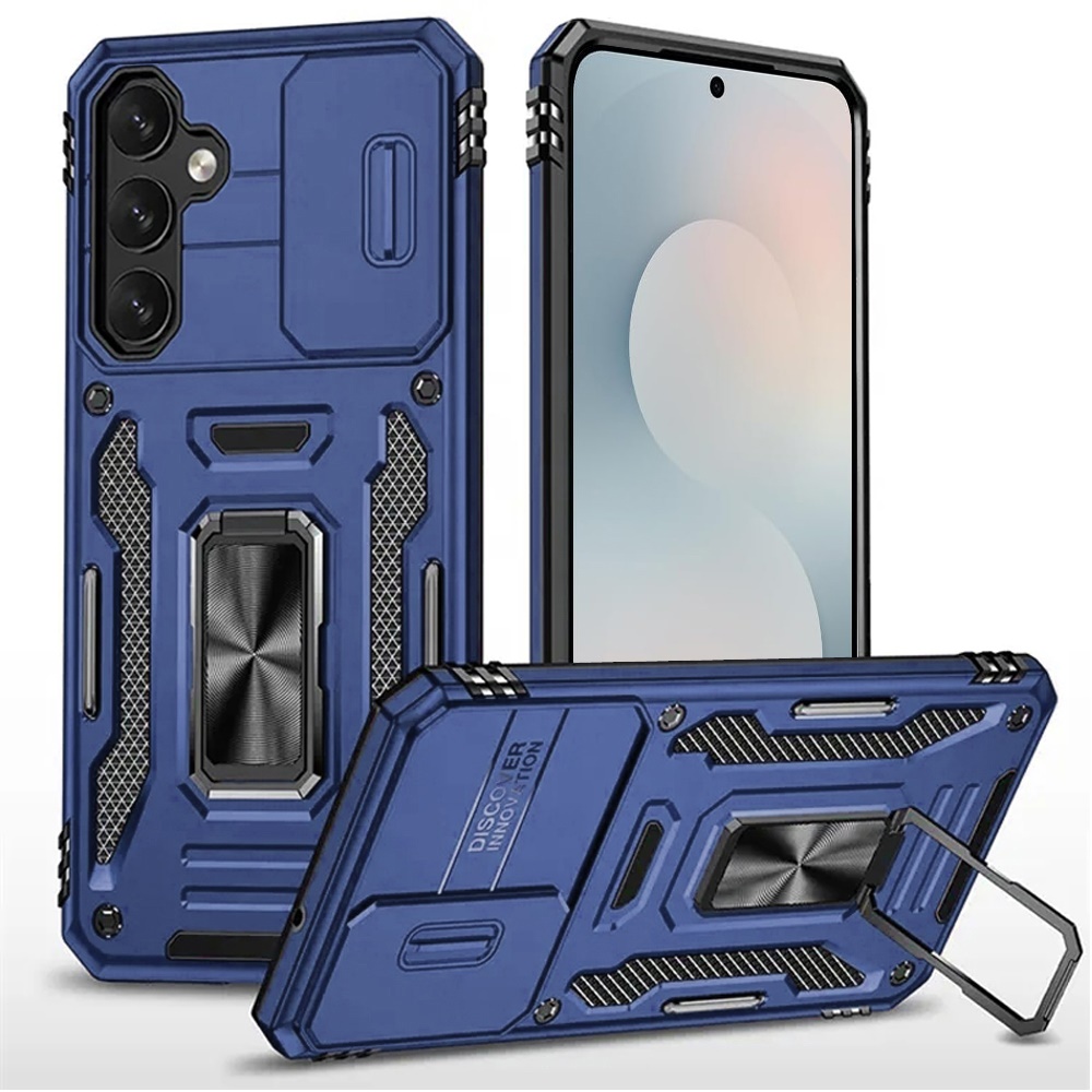 Samsung S26 Kejiang Case With Camera Cover & Metal Ring Navy Blue