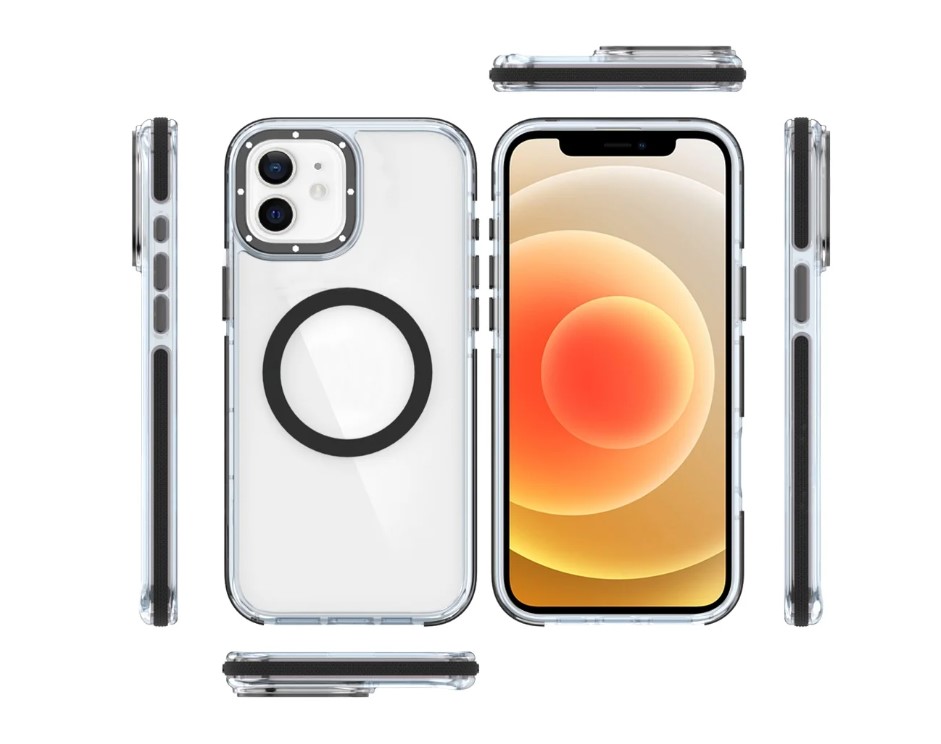 Samsung A14 5G Clear Colored Metal-Bezel Case Black