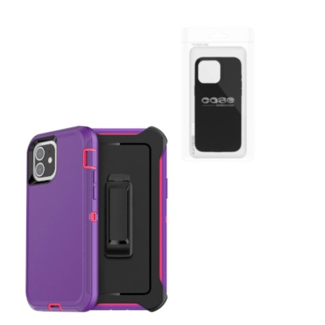 Samsung A12 Pro Defender Case With Clip | Dark Purple (Polybag Packing)