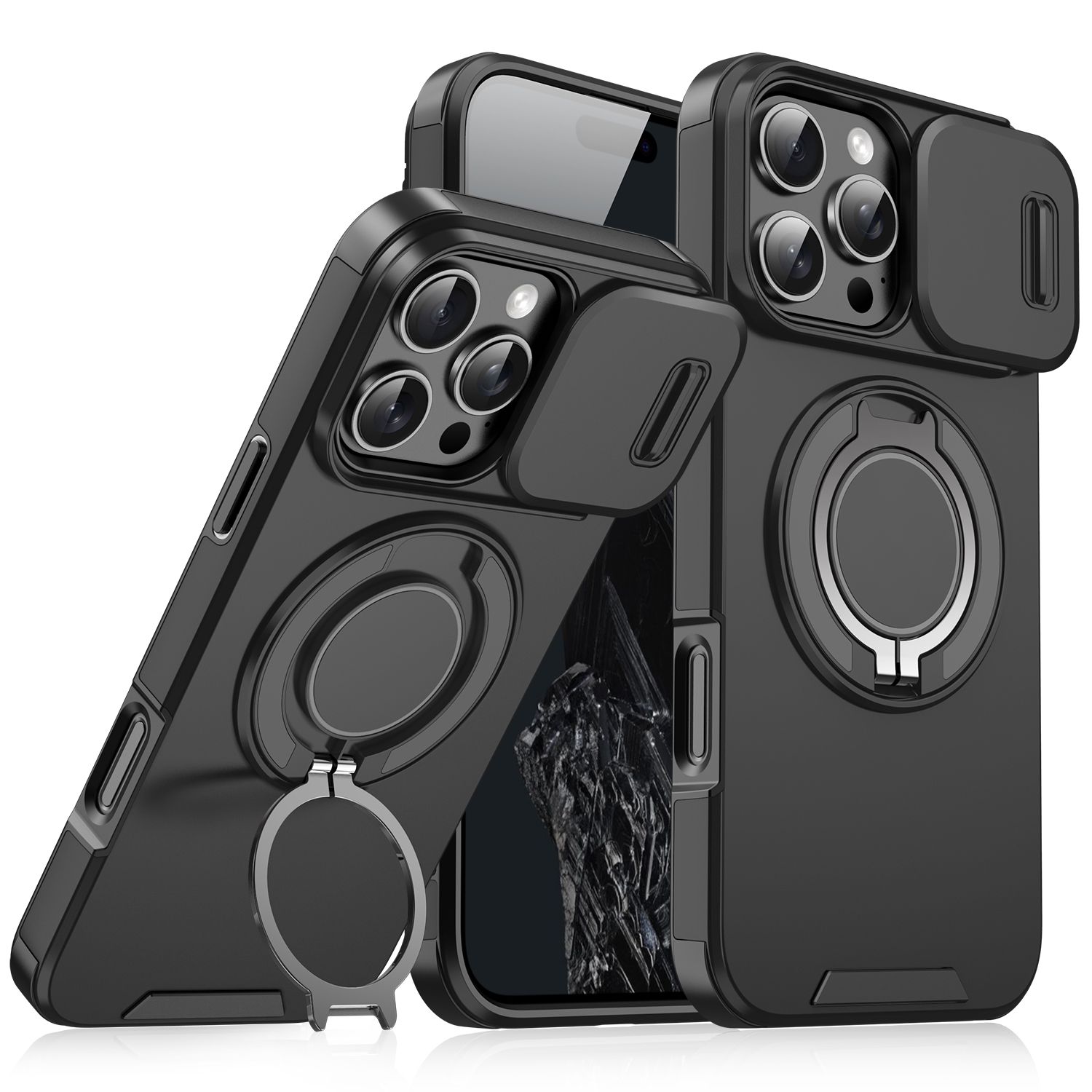 Samsung S26 Linkage Magnetic Case With Camera Sliding Window Black
