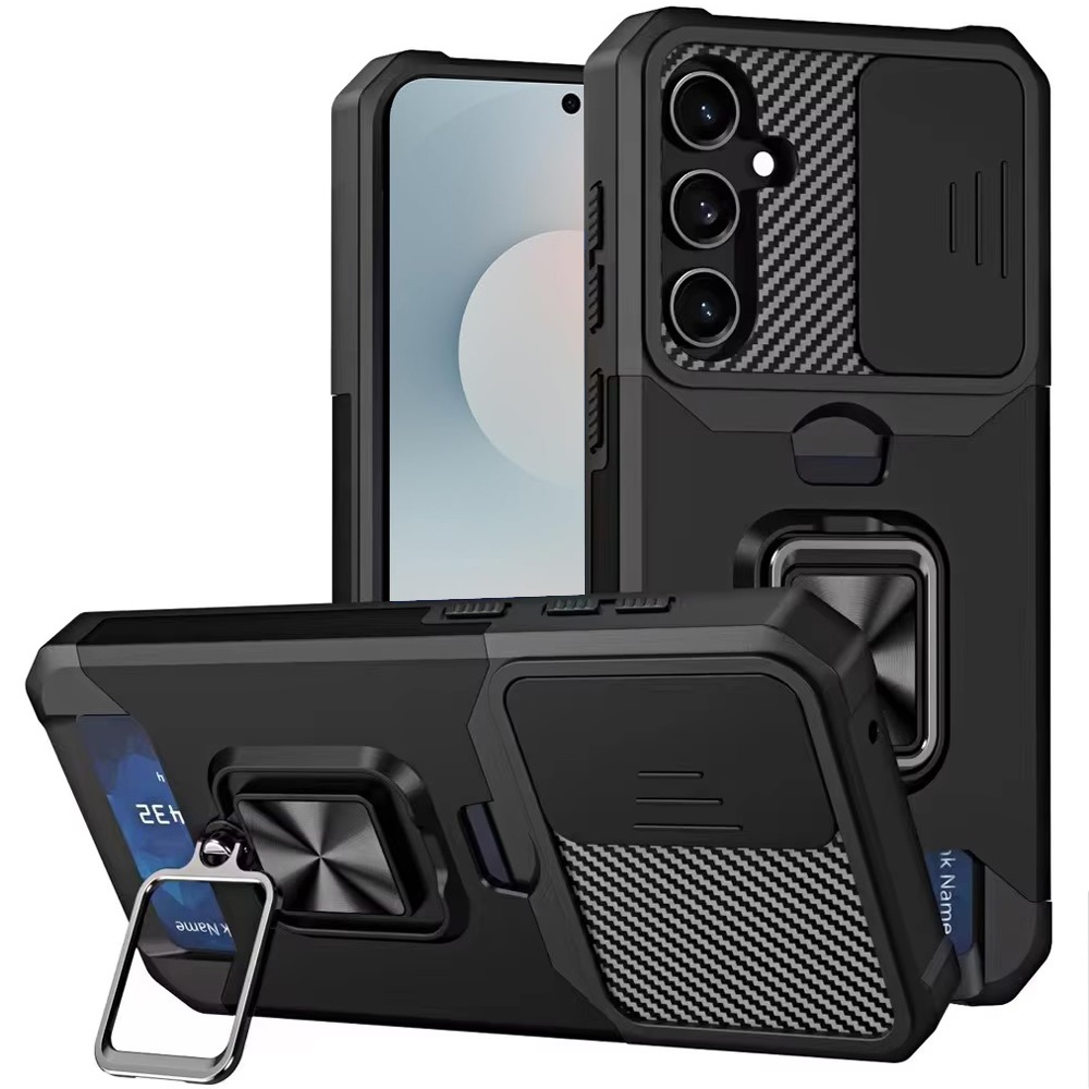 Samsung S26 Ultra Ring Card Invisible Push Window Case Black