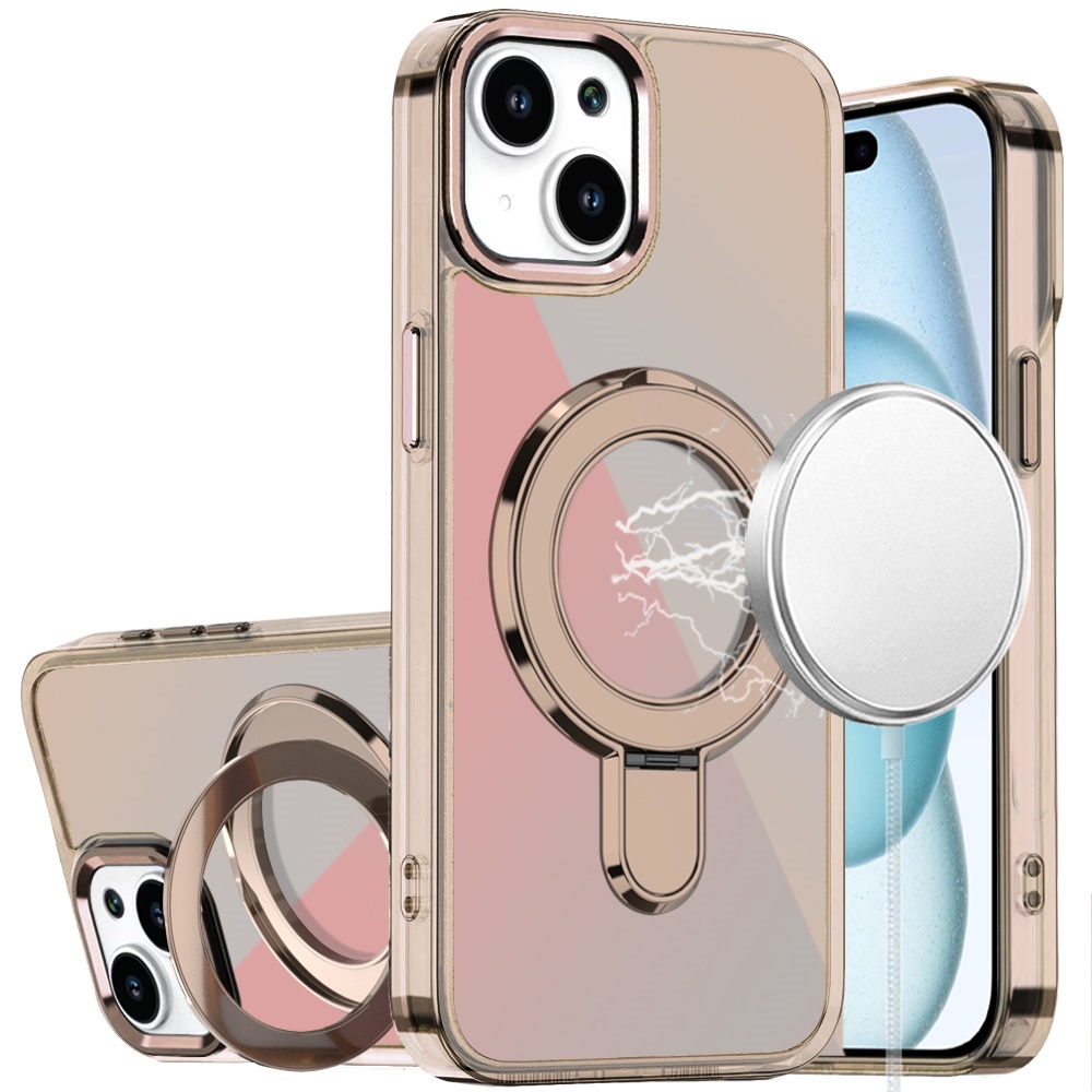 iPhone 16 Plus Shiny Chrome Magnetic Case With Kickstand | Gold