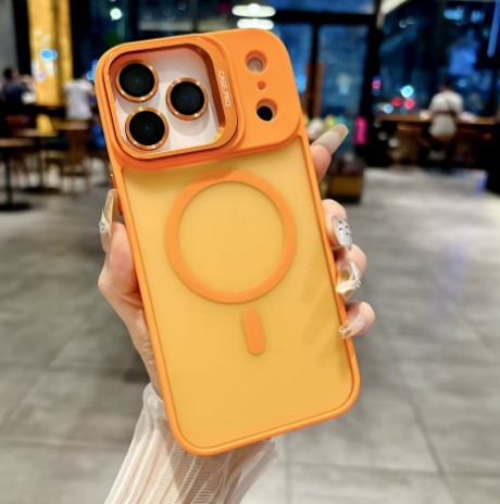 iPhone 17 Pro/18 Pro Cd Lens Pro Magnetic Case With Stand And Camera Lens | Orange