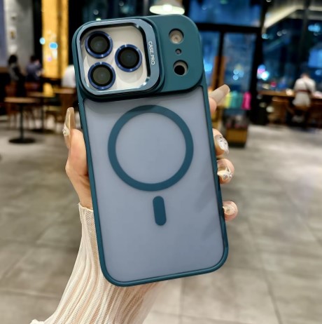 iPhone 17 Air Cd Lens Pro Magnetic Case With Stand And Camera Lens  | Blue