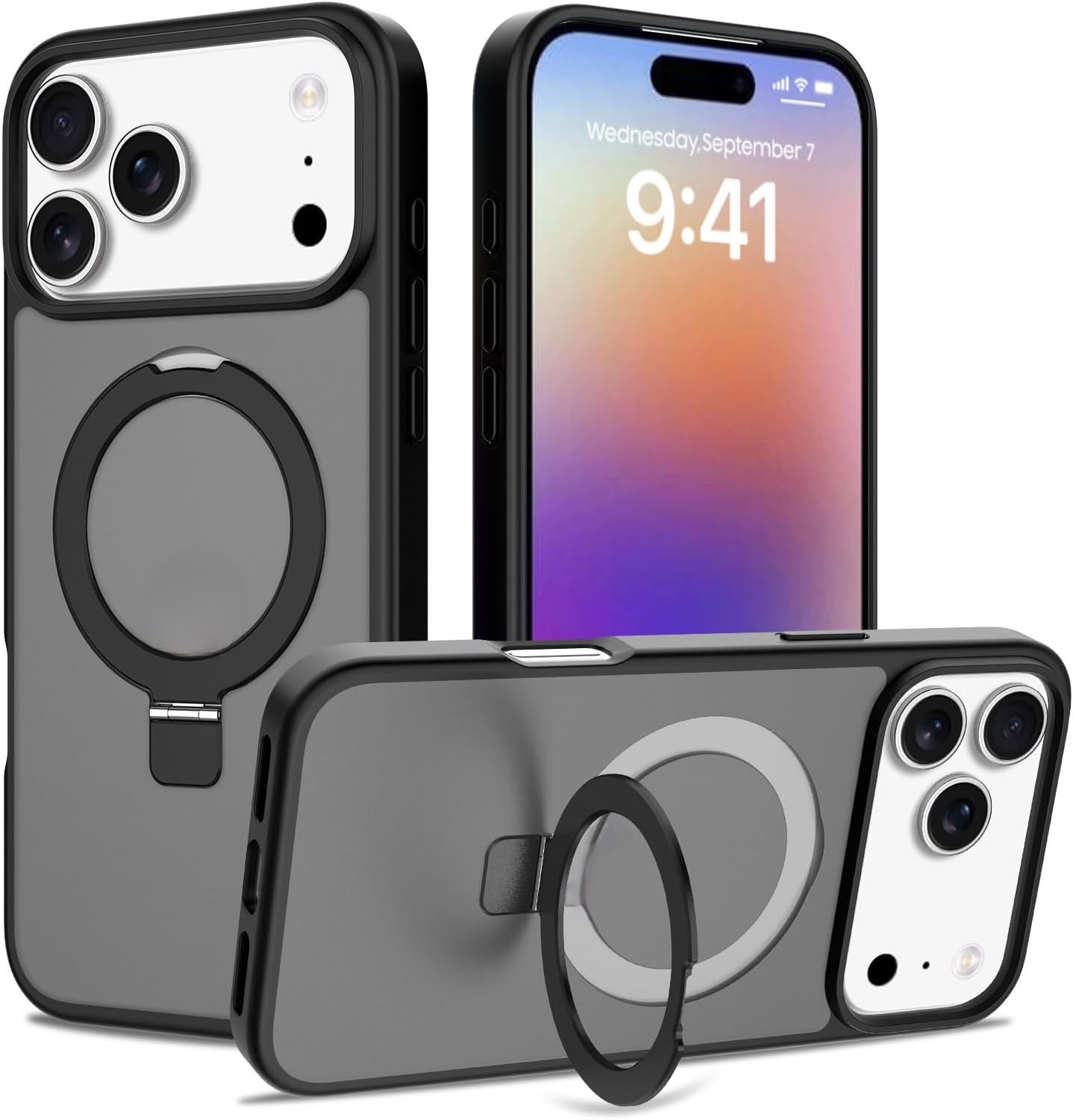 iPhone 17 Air Matte 2.5Mm Axis Kickstand Case  | Black