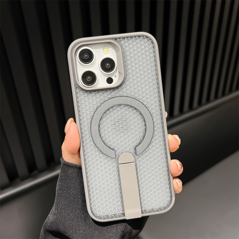 iPhone 12 Pro Max/13 Pro Max Air Mesh Magnetic-Stand Case | Gray